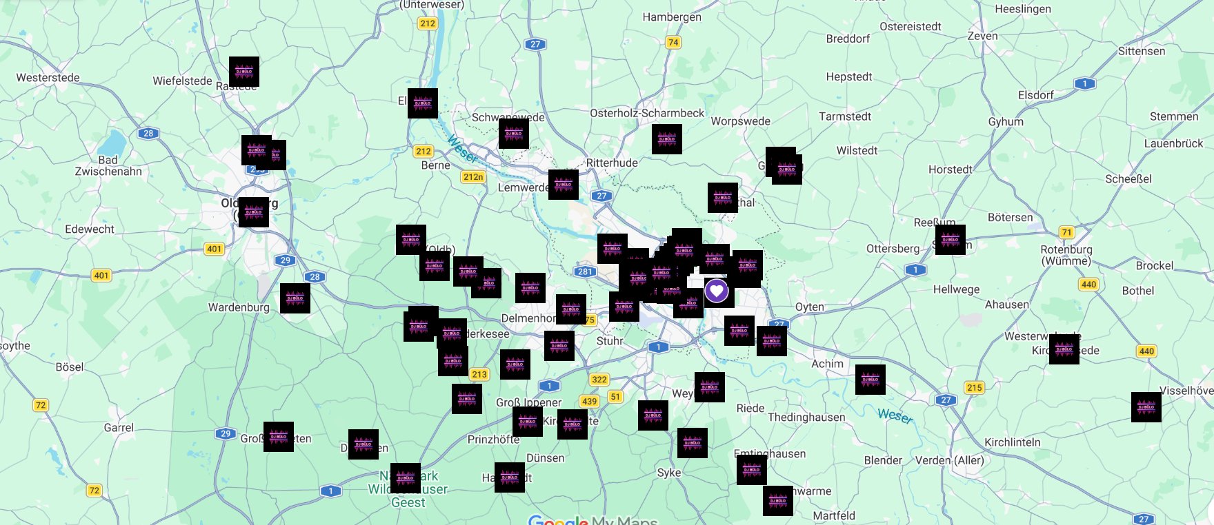 DJ Bülo Locations